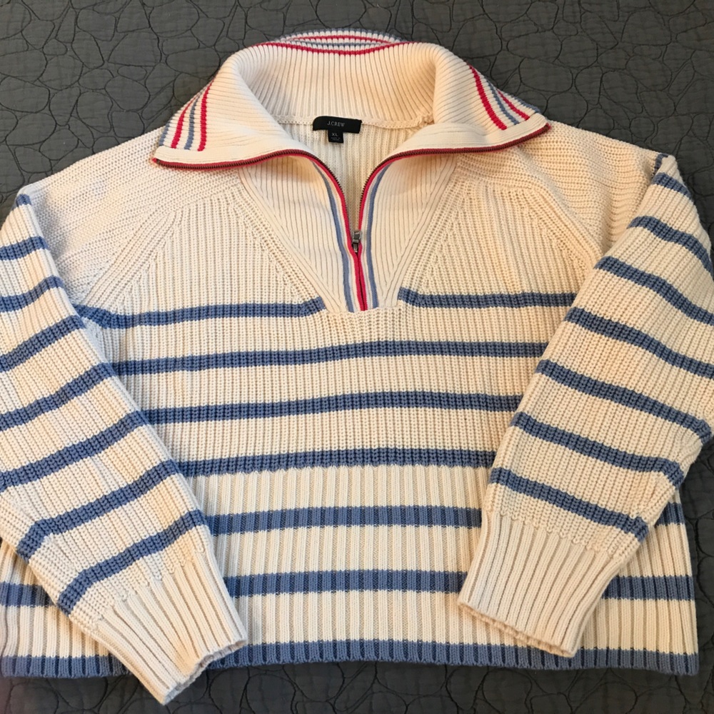 J. Crew cotton-cashmere pullover in stripe